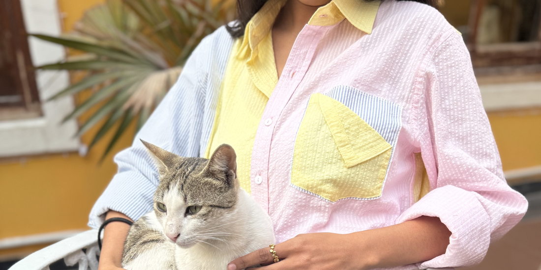 Color Block Cotton Shirt