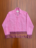 Blush Pink Elephant Border Cotton Shirt