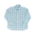 Mint Striped Floral Print Button-Up Shirt