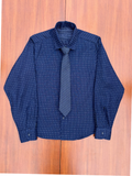 Midnight Reversible Cotton Shirt with Detachable Tie