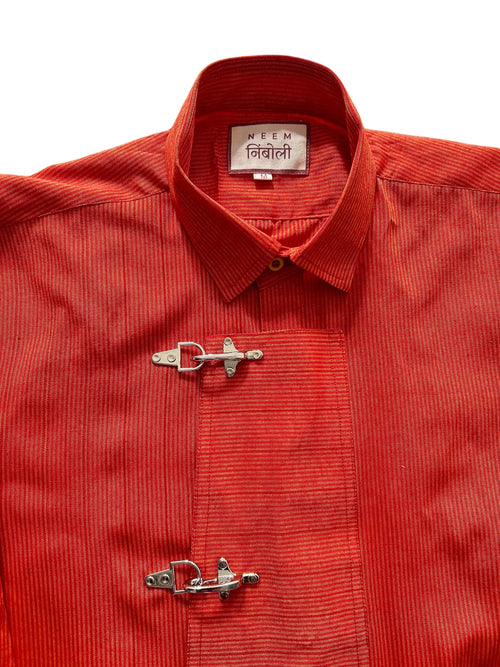 Burnt Orange Fireman Clasp Shirt