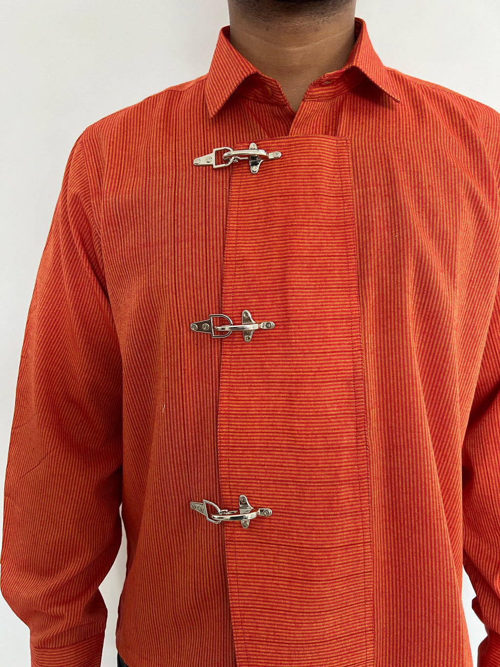 Burnt Orange Fireman Clasp Shirt