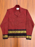 Crimson Grid Elephant Border Cotton Shirt
