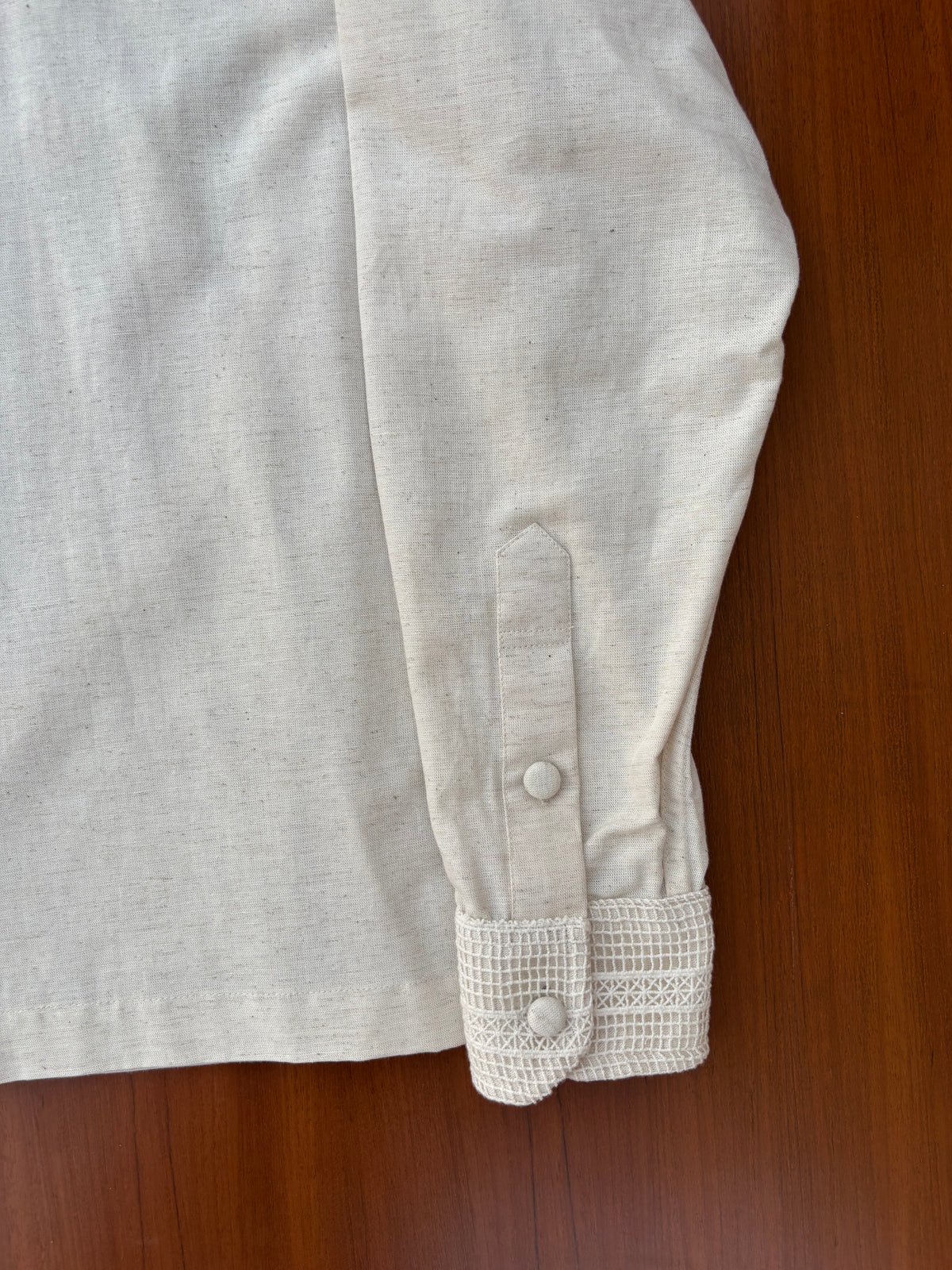 Lace Heart Cutout Cotton Shirt