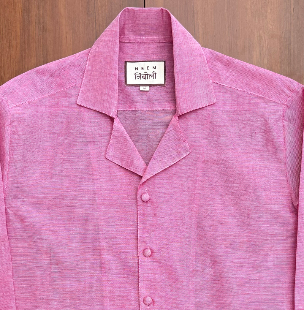 Blush Pink Elephant Border Cotton Shirt