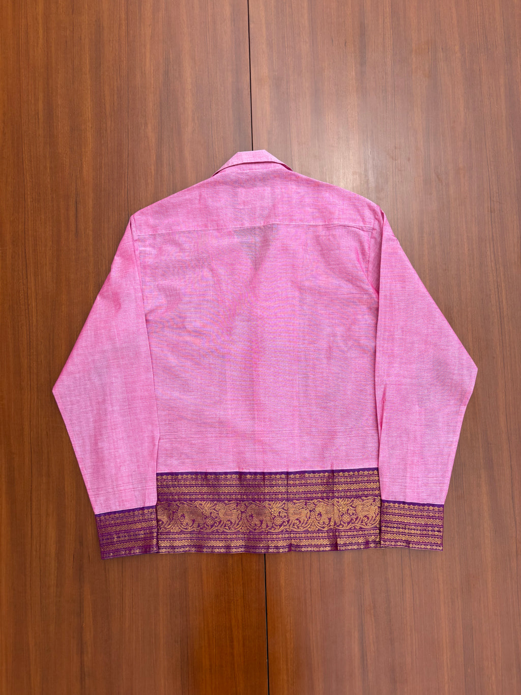 Blush Pink Elephant Border Cotton Shirt