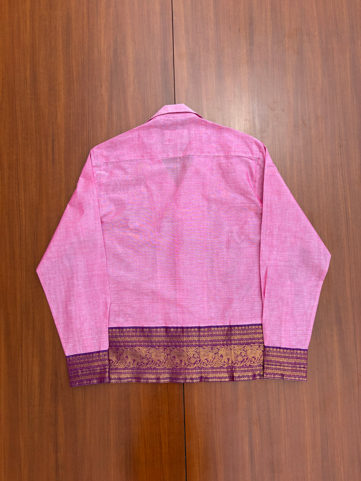 Blush Pink Elephant Border Cotton Shirt
