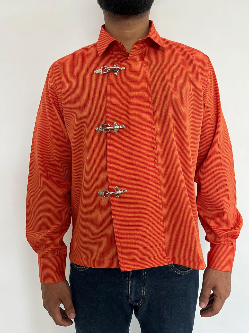 Burnt Orange Fireman Clasp Shirt