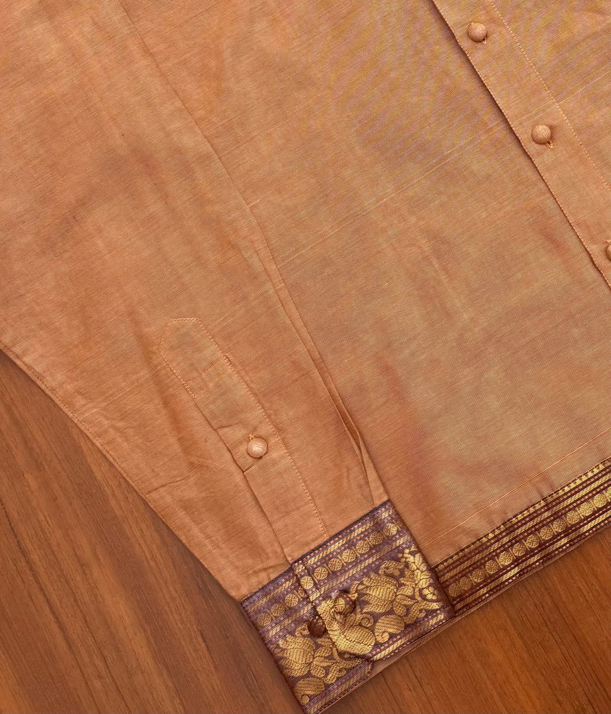 Golden Amber Floral Collar Cotton Shirt