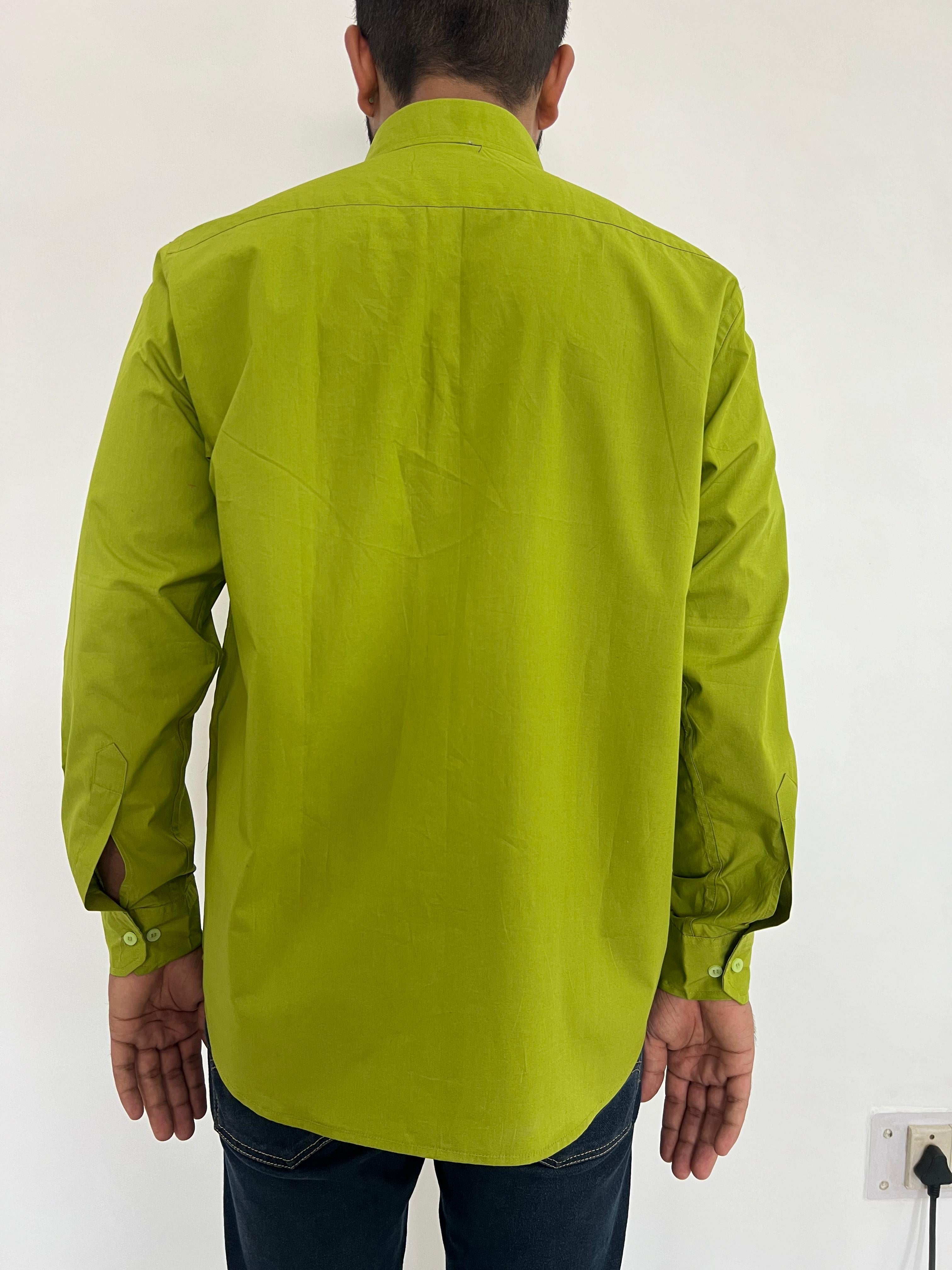  Back side Green Cheongsam Knot Shirt