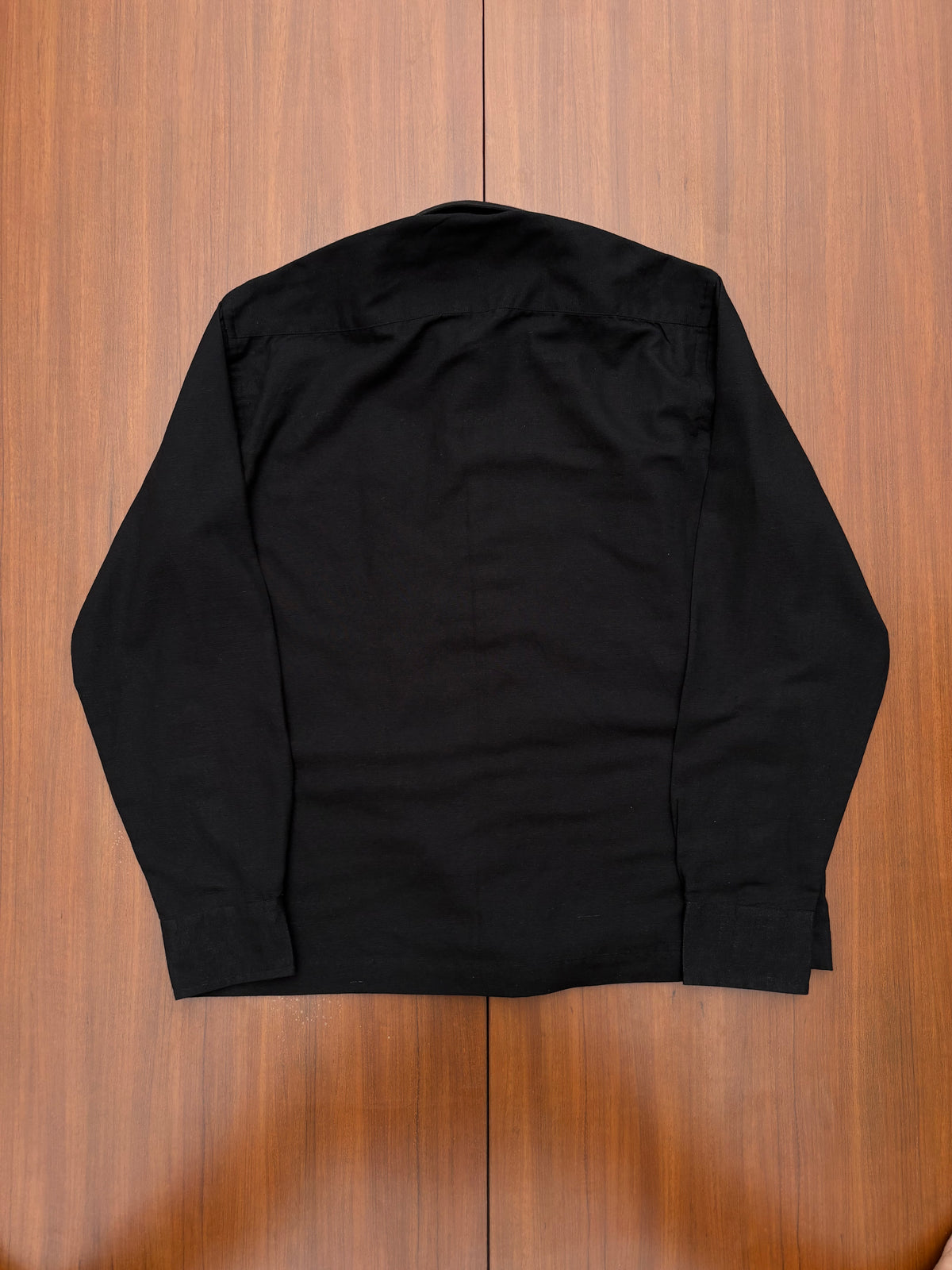 Black Cotton Shirt with Metal Buckles