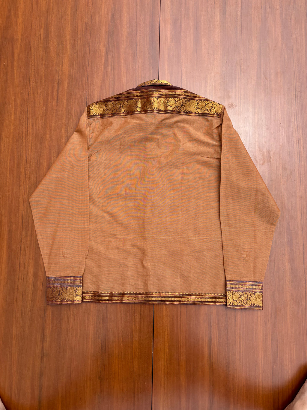 Golden Amber Floral Collar Cotton Shirt