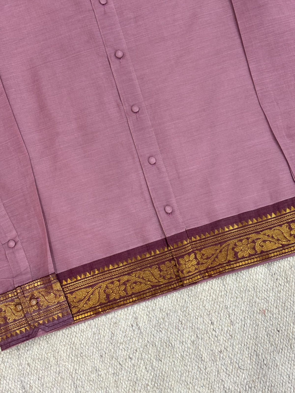 Dusty Rose Saree Cotton Zari Shirt