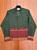 Forest Green Temple Border Cotton Shirt