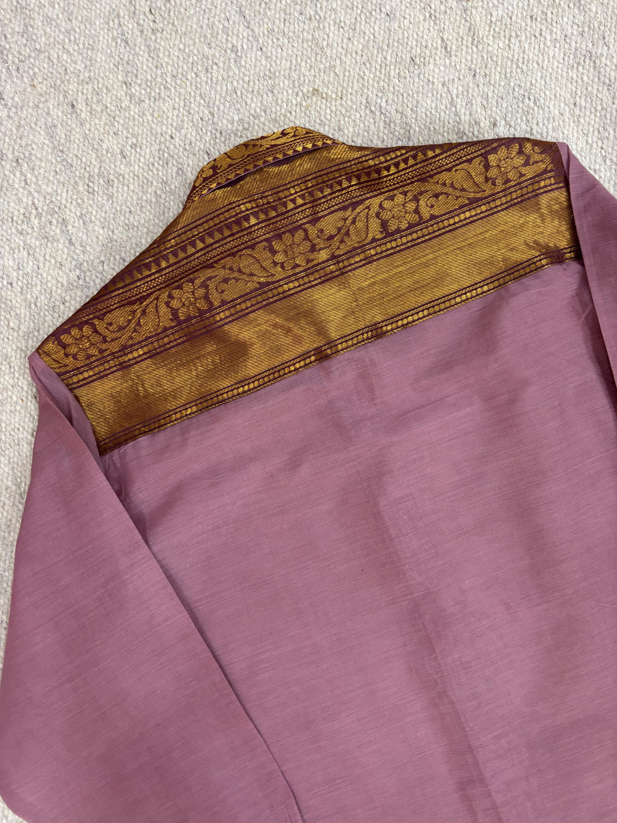 Dusty Rose Saree Cotton Zari Shirt