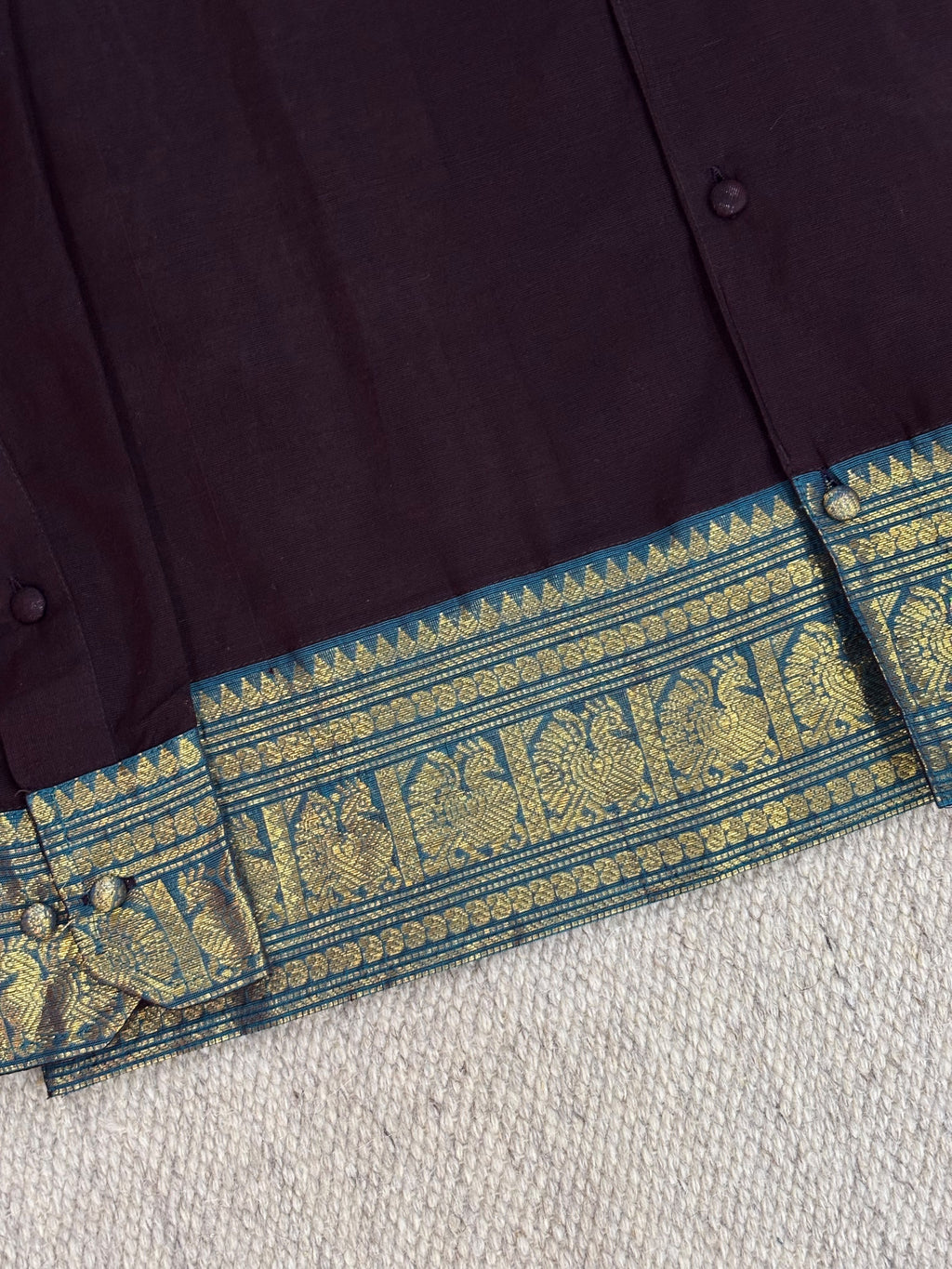 Deep Plum Zari Saree Cotton Shirt