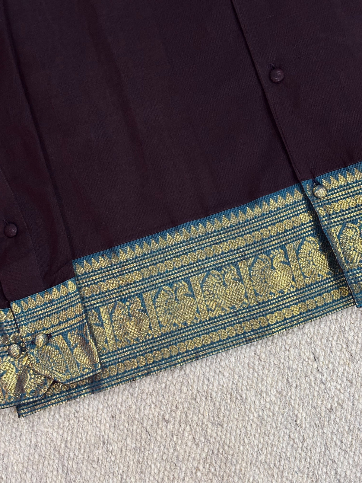 Deep Plum Zari Saree Cotton Shirt