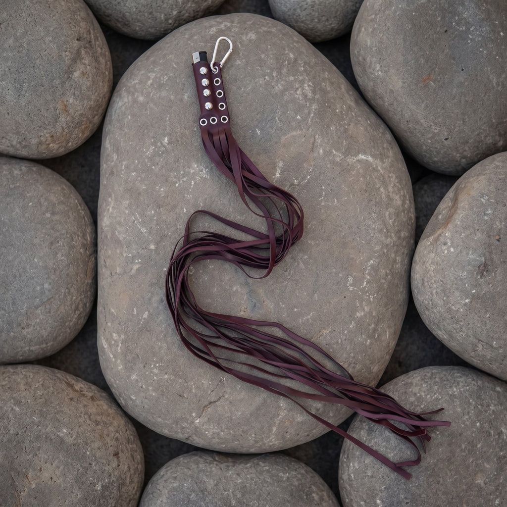 Maroon Handcrafted Leather Lighter Case