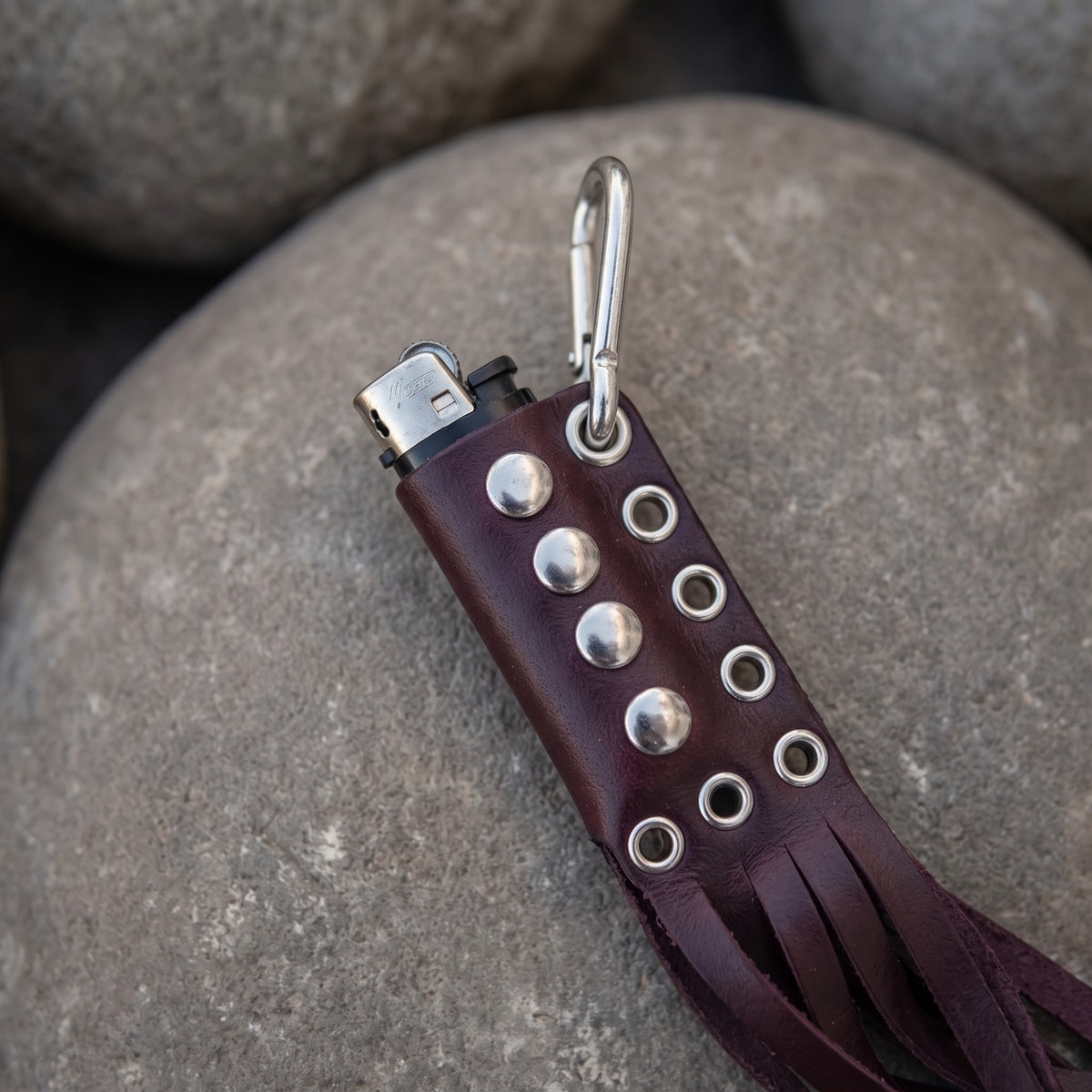 Maroon Handcrafted Leather Lighter Case