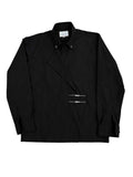 Black Cotton Shirt with Metal Buckles