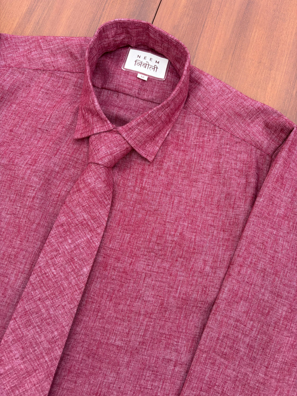 Solid Shirt with Tie