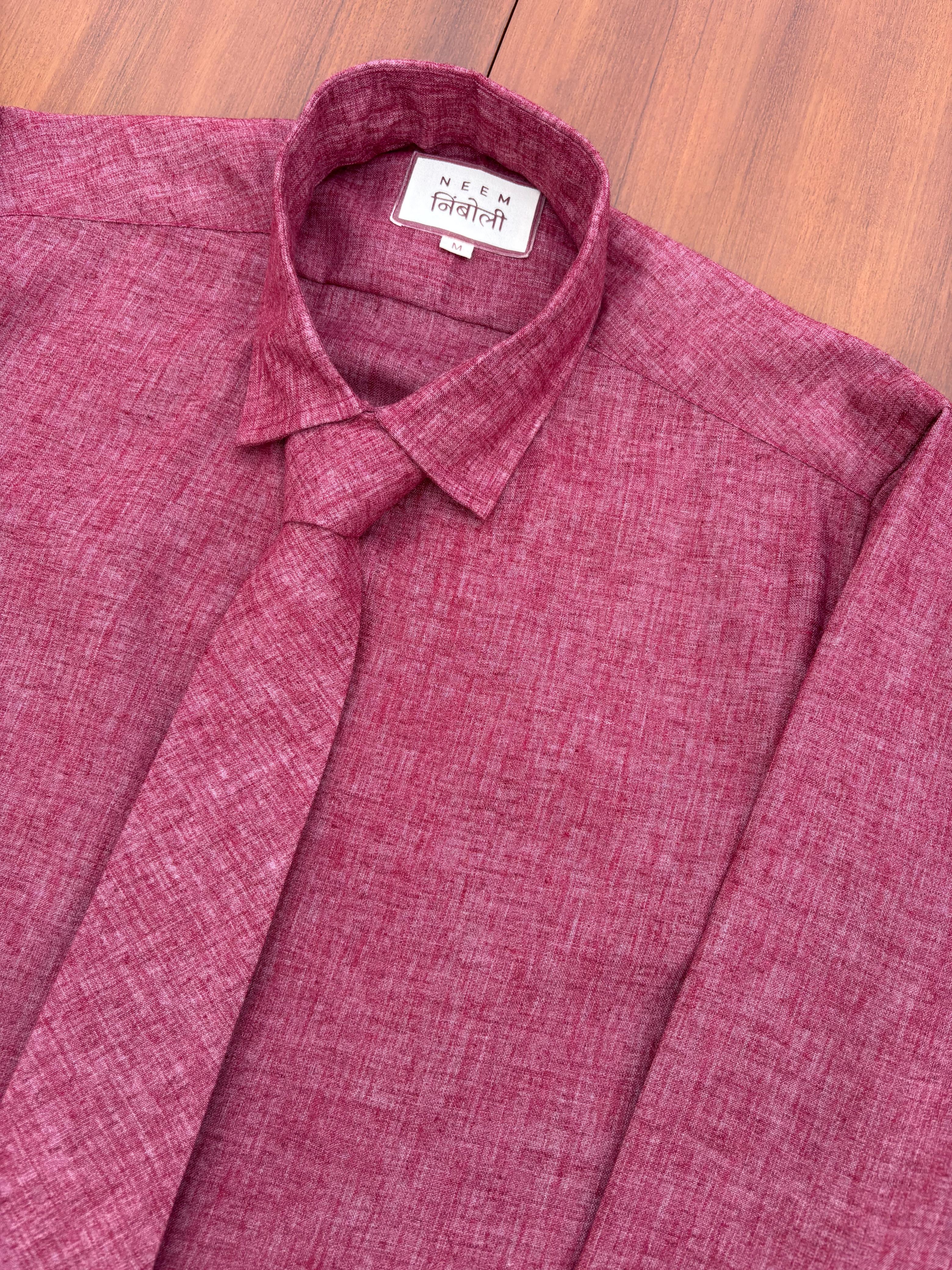 Solid Shirt with Tie