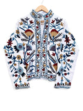 White Floral Suzani Embroidered Jacket