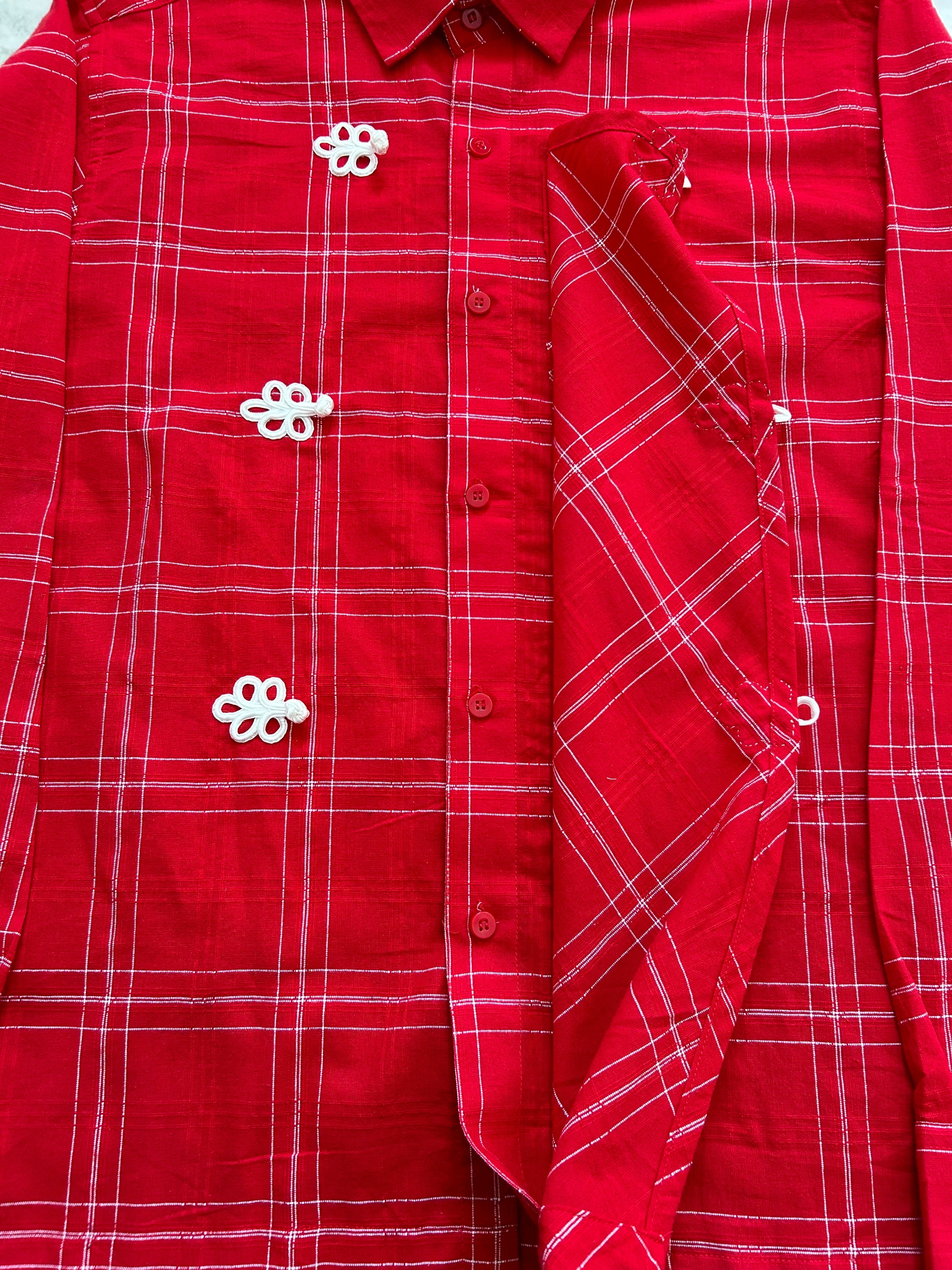 Zoom Red Chinese Frog Button Up Shirt