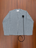 Plaid Shirt with Detachable Floral Brooch