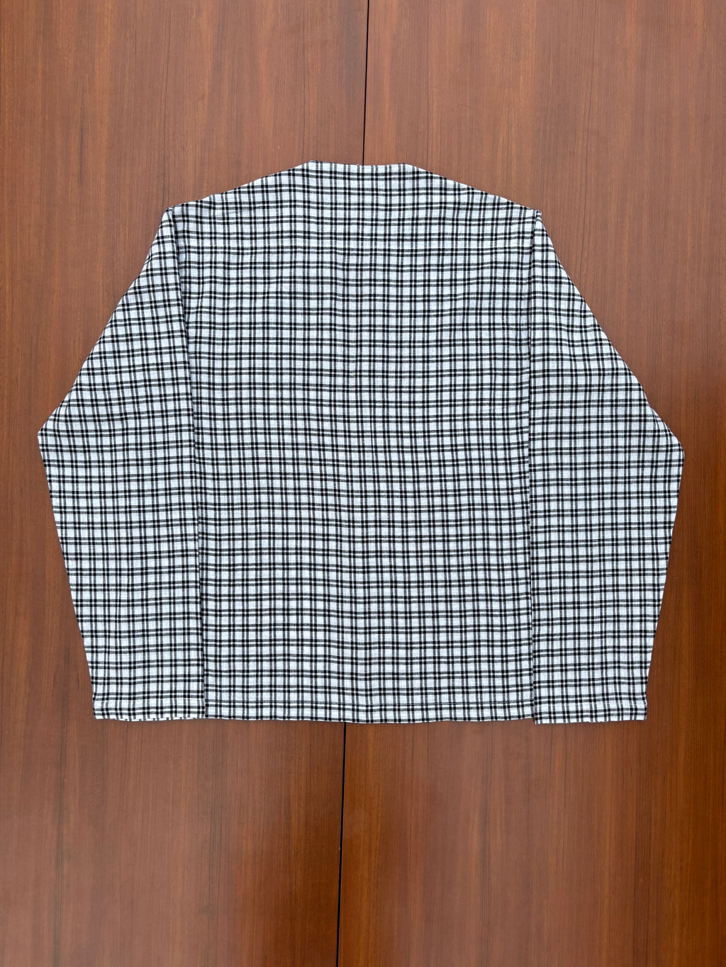 Plaid Shirt with Detachable Floral Brooch