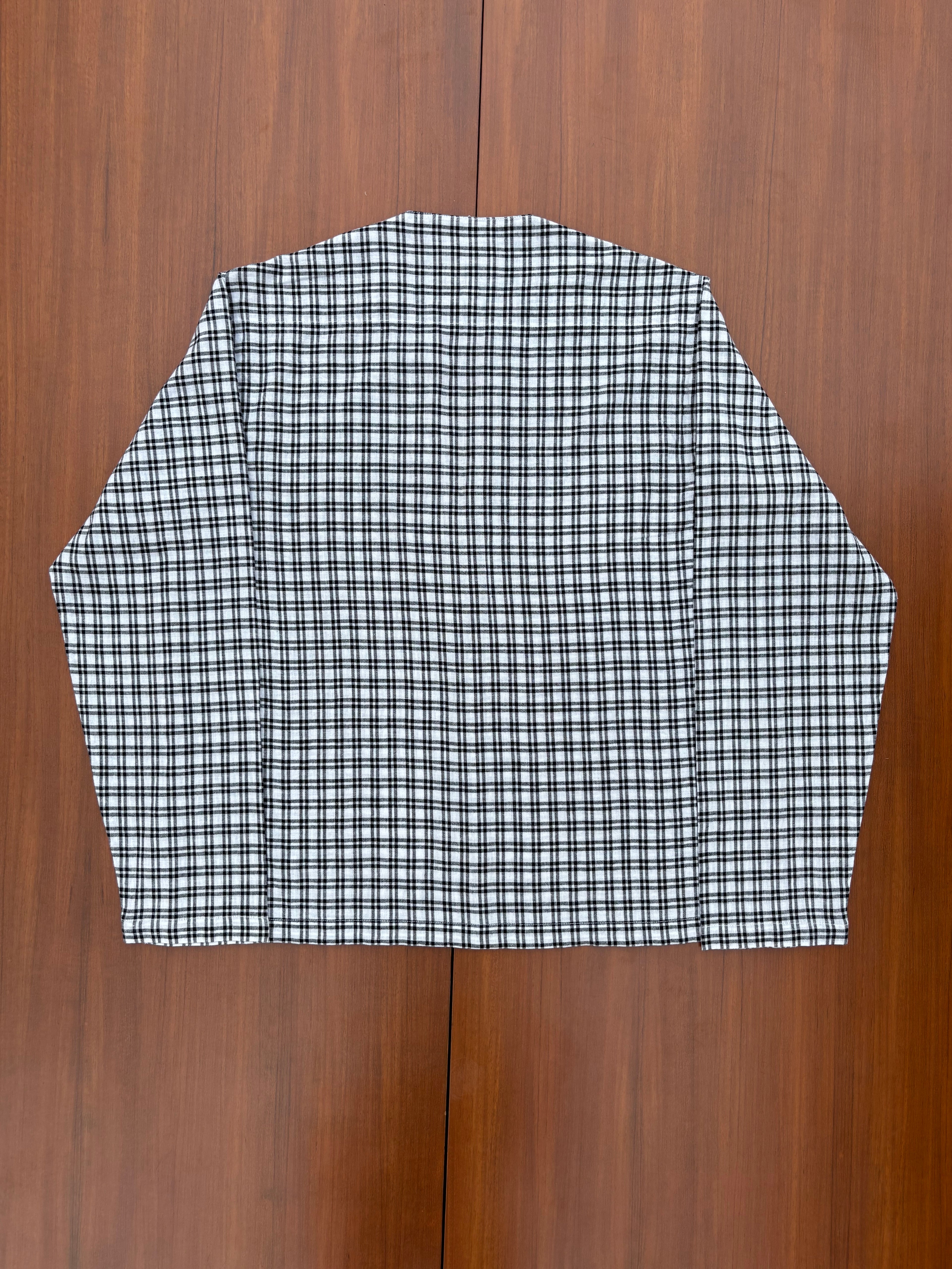 Plaid Shirt with Detachable Floral Brooch