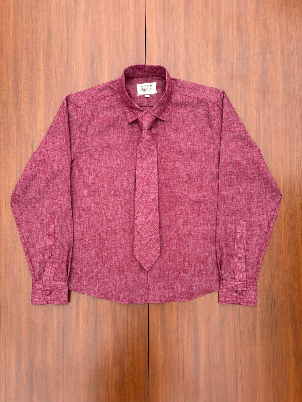 Solid Shirt with Tie