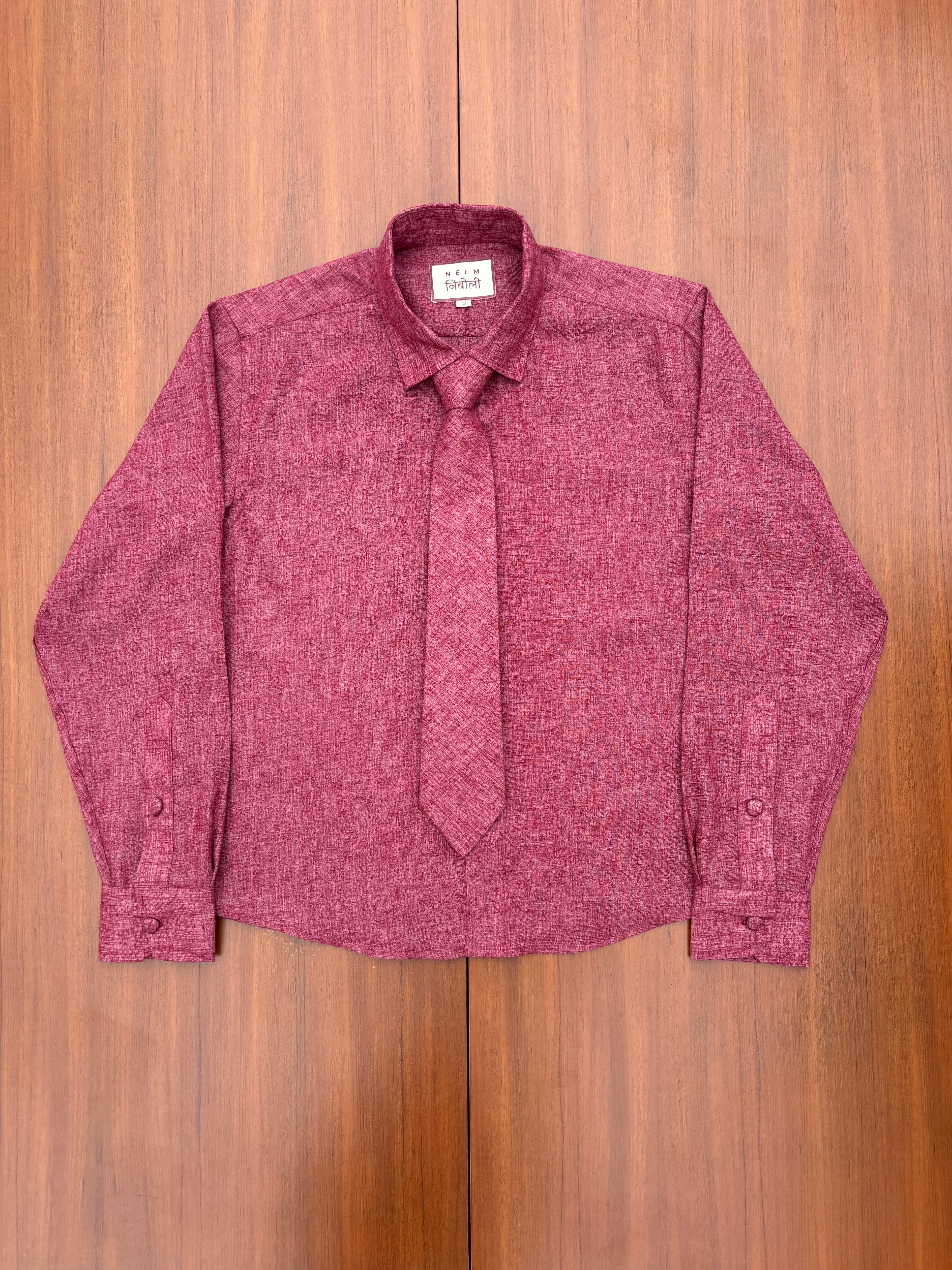 Solid Shirt with Tie