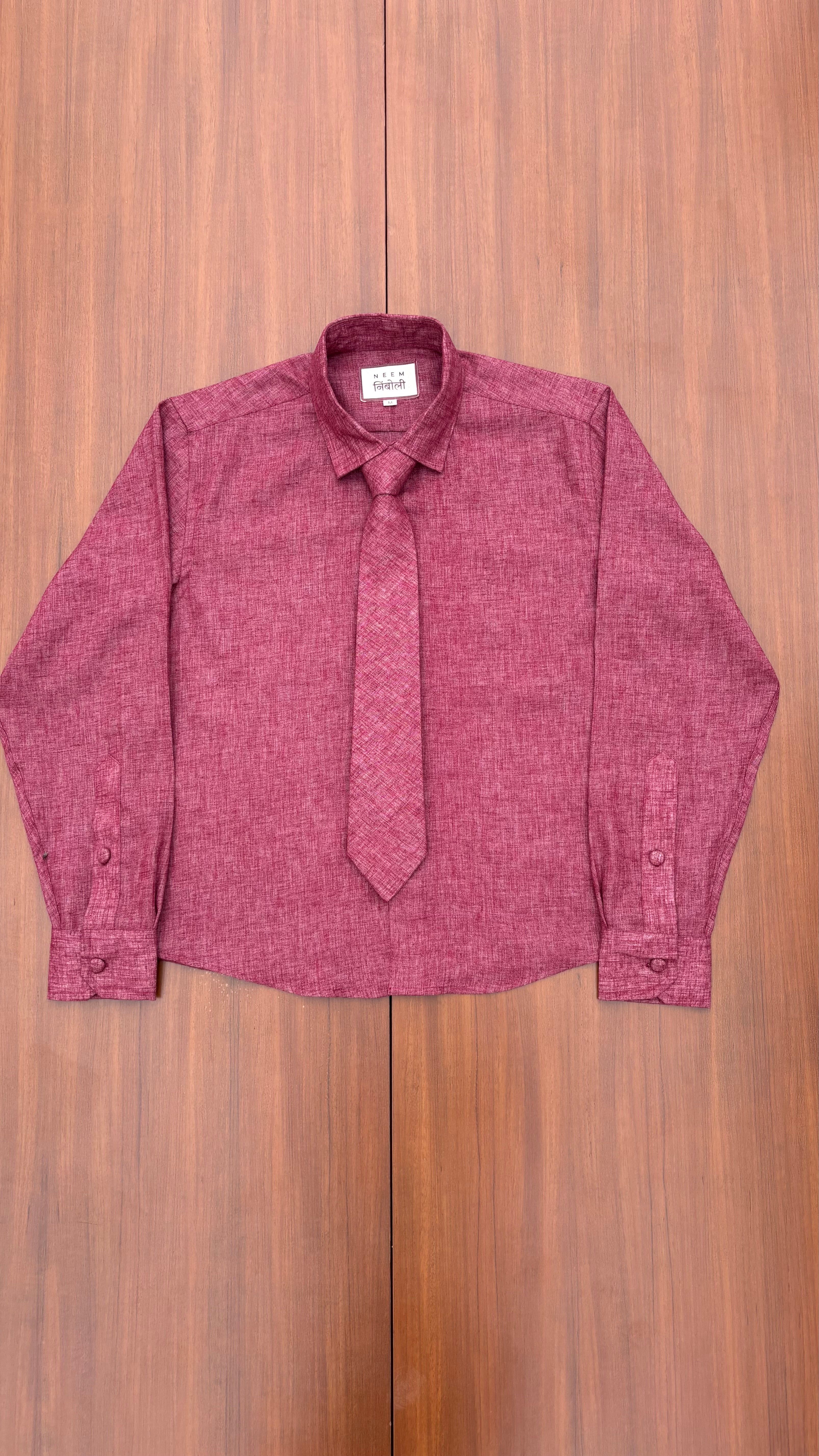 Solid Shirt with Tie
