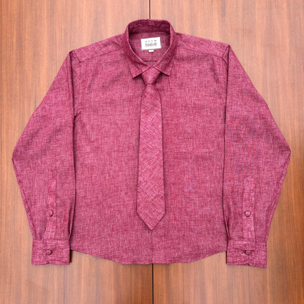 Solid Shirt with Tie