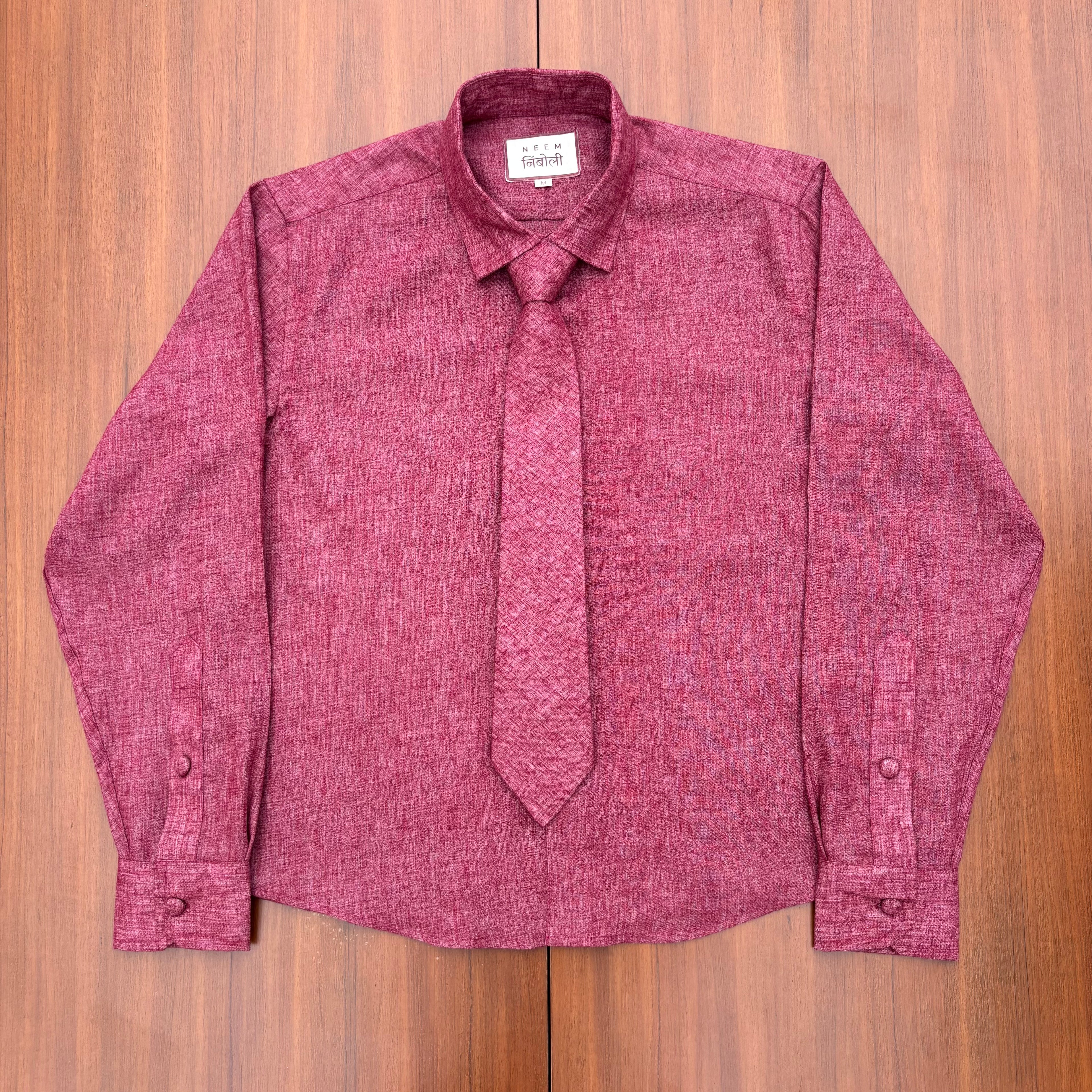 Solid Shirt with Tie