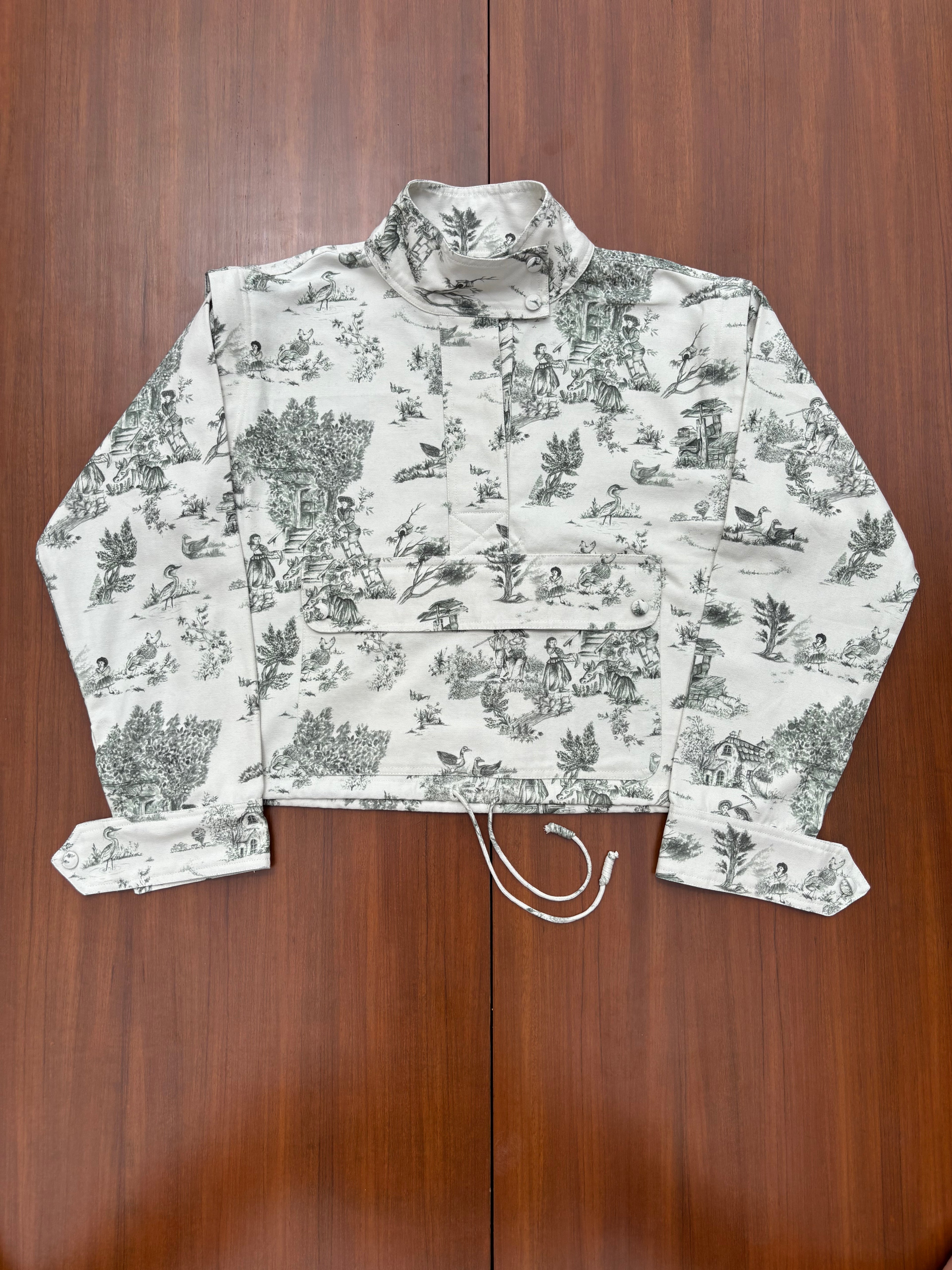 Detachable Sleeve Landscape Overshirt