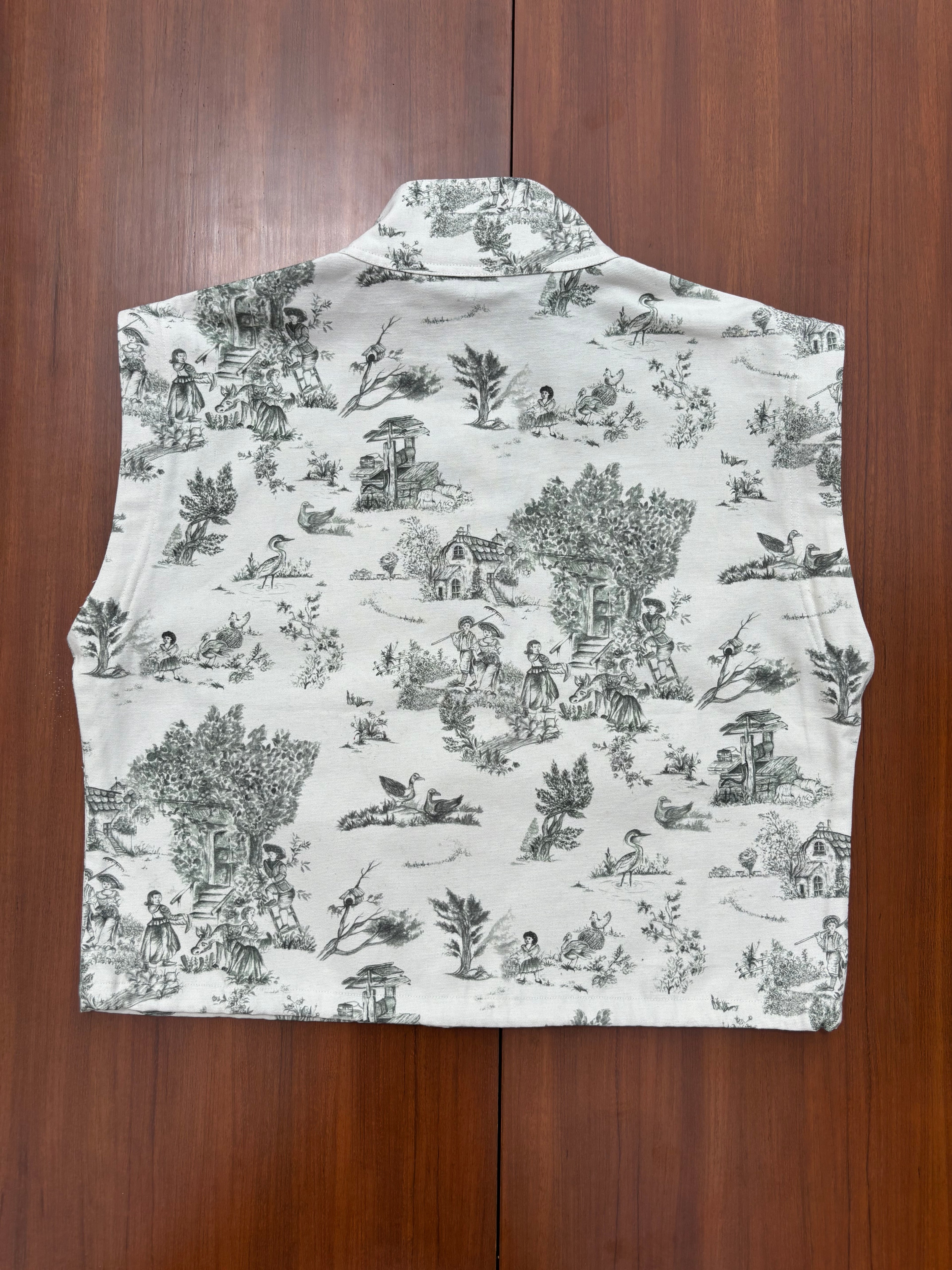Detachable Sleeve Landscape Overshirt