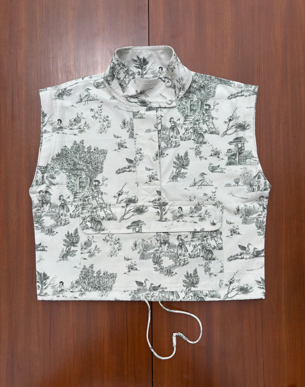 Detachable Sleeve Landscape Overshirt