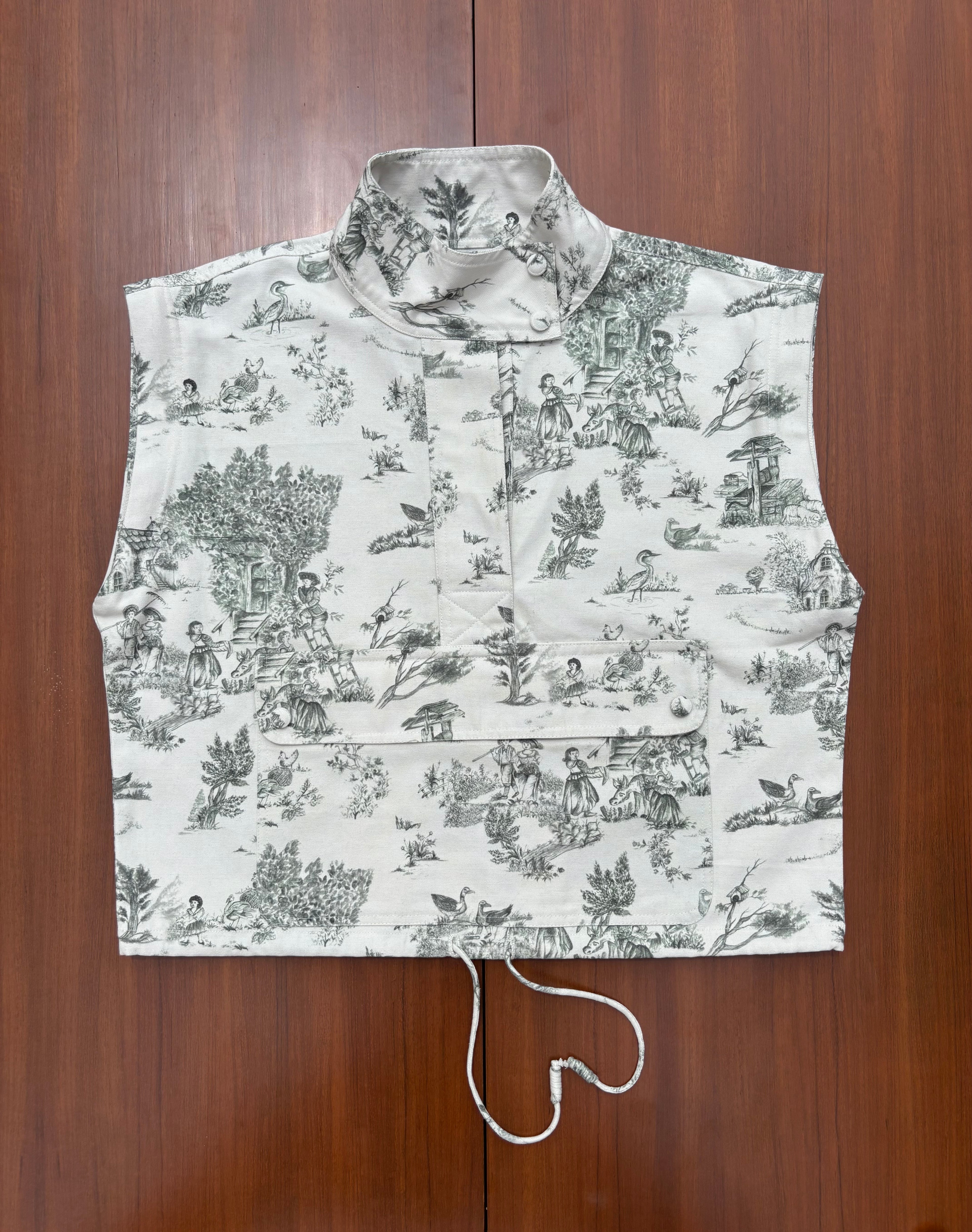 Detachable Sleeve Landscape Overshirt