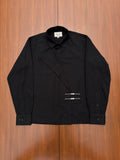 Black Cotton Shirt with Metal Buckles