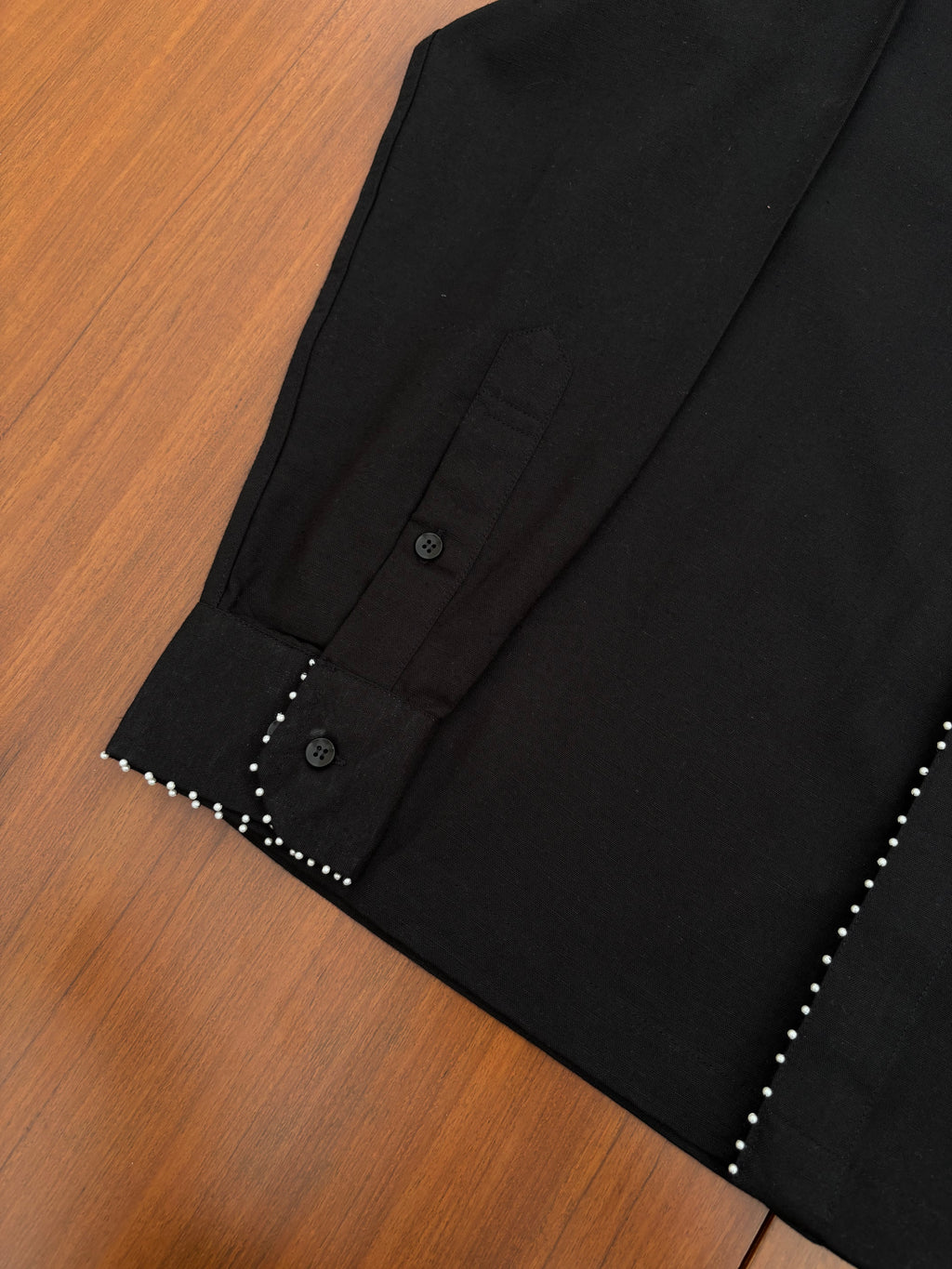 Open Back Cotton Shirt with Detachable Tie