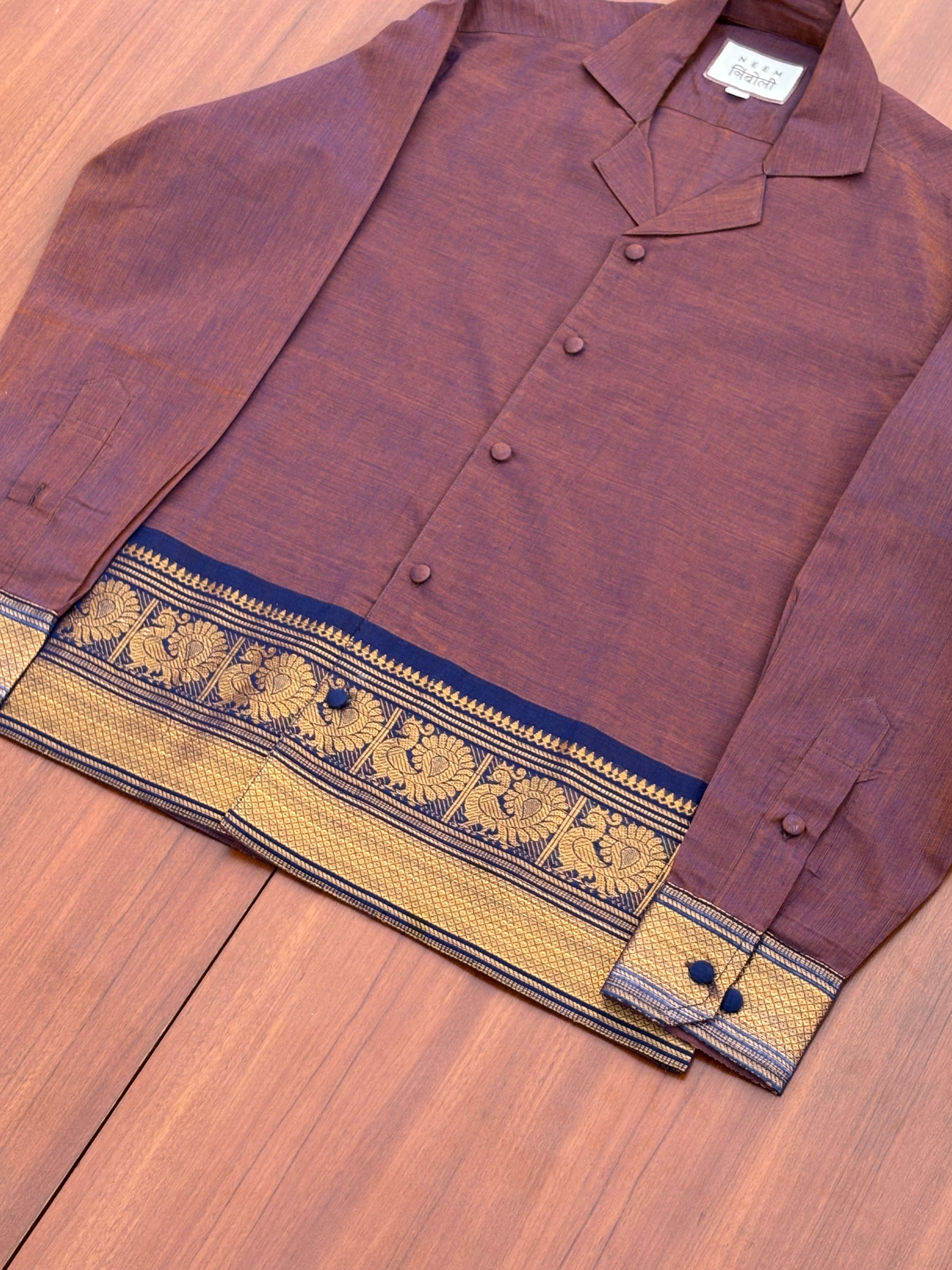 Mauve Temple Border Shirt