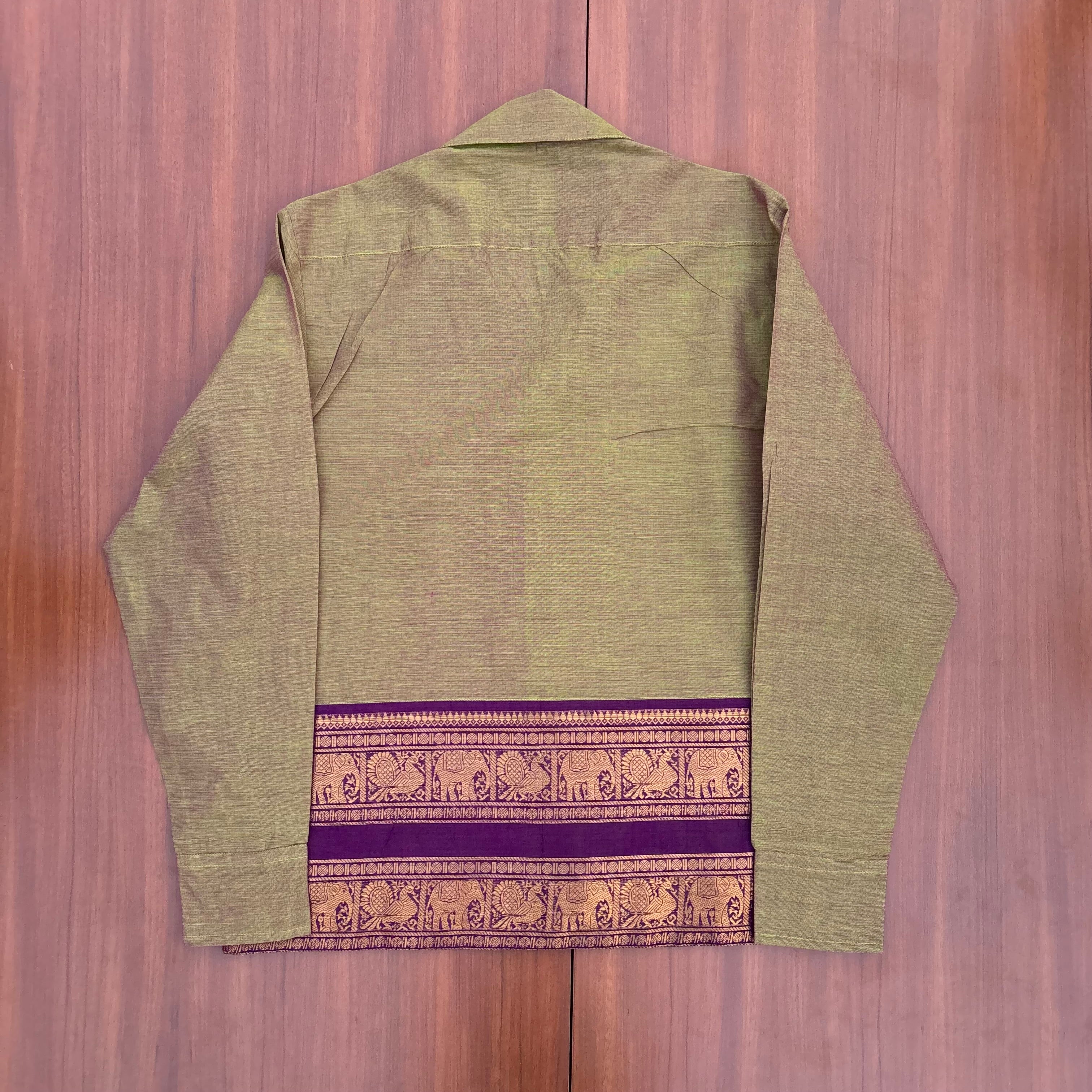 Olive Elephant Border Shirt